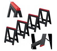 Kistenberg Set di 4 cavalletti da lavoro pieghevoli, 700 kg, 79 cm, Nero