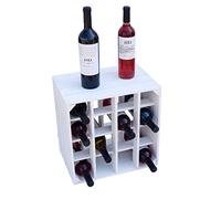 Kistenkolli Altes Land Scaffale per vino, 16 pezzi, bianco/naturale/fiammato, dimensioni: 40 x 40 x 27 cm, colore: bianco