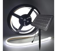 KISUFU 24V Solar COB Neon LED Strip, doppia faccia luminosa 320 LEDs/m IP67 impermeabile striscia di luce con 1200mah 8-mode pannello solare LED Per giardino, piscina decorazione.