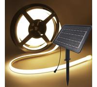 KISUFU 24V Solar COB Neon LED Strip, doppia faccia luminosa 320 LEDs/m IP67 impermeabile striscia di luce con 1200mah 8-mode pannello solare LED Per giardino, piscina decorazione.