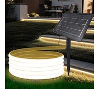 KISUFU 24V Solar Neon Light outdoor LED Strips, IP68 impermeabile 320 LEDs/m strisce LED con 1200mah 8 modalità solare con inserto di terra luce per casa giardino matrimonio festa di Natale.