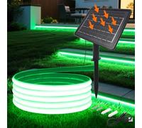 KISUFU 24V Solar Neon Light outdoor LED Strips, IP68 impermeabile 320 LEDs/m strisce LED con 1200mah 8 modalità solare con inserto di terra luce per casa giardino matrimonio festa di Natale.