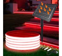 KISUFU 24V Solar Neon Light outdoor LED Strips, IP68 impermeabile 320 LEDs/m strisce LED con 1200mah 8 modalità solare con inserto di terra luce per casa giardino matrimonio festa di Natale.
