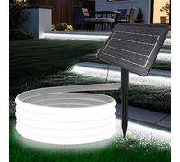 KISUFU 24V Solar Neon Light outdoor LED Strips, IP68 impermeabile 320 LEDs/m strisce LED con 1200mah 8 modalità solare con inserto di terra luce per casa giardino matrimonio festa di Natale.