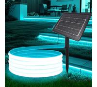 KISUFU 24V Solar Neon Light outdoor LED Strips, IP68 impermeabile 320 LEDs/m strisce LED con 1200mah 8 modalità solare con inserto di terra luce per casa giardino matrimonio festa di Natale.