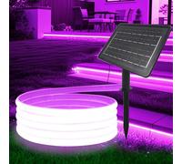 KISUFU 24V Solar Neon Light outdoor LED Strips, IP68 impermeabile 320 LEDs/m strisce LED con 1200mah 8 modalità solare con inserto di terra luce per casa giardino matrimonio festa di Natale.