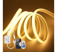 KISUFU Striscia 220v COB 288 Led/m, colla bifacciale impermeabile IP65 Striscia luminosa al neon Striscia luminosa a LED con Wifi Musica 23 tasti IR 750w Dimmer per la decorazione interna esterna