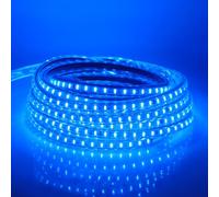 KISUFU Striscia LED, AC 220V SMD 3014 120 leds/m IP65 Impermeabile con Spina, Flessibile Striscia a LED per Cucina Scala Soffitto Tetto (Blu, 2M)