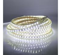 KISUFU Striscia LED, AC 220V SMD 3014 120 leds/m IP65 Impermeabile con Spina, Flessibile Striscia a LED per Cucina Scala Soffitto Tetto (Bianco, 1M)