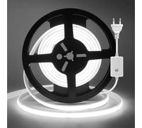 KISUFU Striscia LED COB dimmerabile 220V, 240 LED/m Striscia LED flessibile COB Neon, IP65 Impermeabile Nastro biadesivo Striscia luminosa tagliabile per camera da letto, soffitto