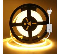 KISUFU Striscia LED COB dimmerabile 220V, 240 LED/m Striscia LED flessibile COB Neon, IP65 Impermeabile Nastro biadesivo Striscia luminosa tagliabile per camera da letto, soffitto