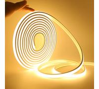 KISUFU Striscia LED COB Neon da 230 V, 288 LED/m, impermeabile, IP65, taglio ogni 50 cm, 220 V, con interruttore ON/OFF per cucina, bagno, banco da lavoro, decorazione esterna, bianco caldo, 15 m