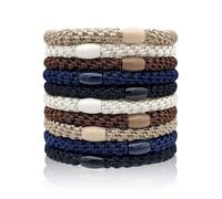 Kisvic 10 elastici per capelli da ragazza, multicolore, alla moda, elastici per capelli spessi e ricci (naturale)