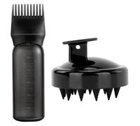 Kisvic 2 pezzi applicatore olio per capelli, pettine per radici, spazzola massaggiante per bottiglie e capelli, spazzola per massaggiare olio per capelli, strumento affidabile per la colorazione dei