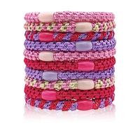 Kisvic Elastici per capelli da ragazza, multicolore, alla moda, elastici per capelli spessi e ricci (rosa)