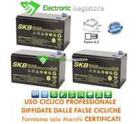 KIT 03 BATTERIA A PIOMBO 12V 12AH RICARICABILE PER BICI ELETTRICA 36V