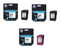 KIT 1 2 3 CARTUCCE ORIGINALI HP 302 BK COLORE F6U65A F6U66A