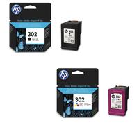 KIT 1 2 3 CARTUCCE ORIGINALI HP 302 BK COLORE F6U65A F6U66A