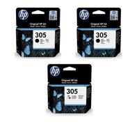 KIT 1 2 3 CARTUCCE ORIGINALI HP 305 BK TRICOLORE 3YM61AE 3YM60AE