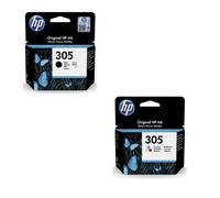 KIT 1 2 3 CARTUCCE ORIGINALI HP 305 BK TRICOLORE 3YM61AE 3YM60AE