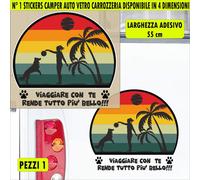 Kit 1 Adesivo Sticker Camper Viaggiare Giocare Con Cane Miglior amico cod.2473