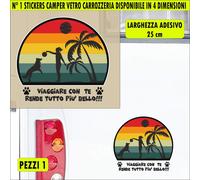 Kit 1 Adesivo Sticker Camper Viaggiare Giocare Con Cane Miglior amico cod.2473
