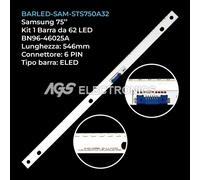 KIT 1 BARRA STRIP 62 LED TV SAMSUNG BN96-46025A LM41-00593A V8UN-750SM0-R1