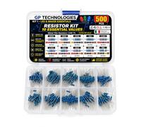 Kit 1 - Kit Resistenze 1/4W, 500 Pz, 10 Valori Essenziali (220 Ohm - 1 MOhm) Maker, Arduino, Raspberry Pi, ESP32 | 220 Ohm - 1 MOhm, 50 Pz per Valore, Per Arduino e Raspberry, Compatibile ESP32, RoHS
