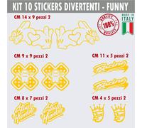 Kit 10 Adesivi divertenti Cuore Racing fail king funny auto moto casco cod.1689
