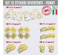 Kit 10 Adesivi divertenti Cuore Racing fail king funny auto moto casco cod.1689