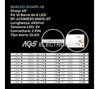 KIT 10 BARRE STRIP 6 LED TV SHARP RF-AJ490E30-0601S-07 RF-AJ490E32-0601S-02