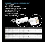 KIT 10 BARRE STRIP 7 LED TV HISENSE HD550DU-B52 55H8C H55M3300