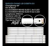 KIT 10 BARRE STRIP LED TV CHANGHONG C490F14-E4 LB49006 SVJ490A17 LED49D2200ISX