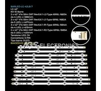 KIT 10 BARRE STRIP LED TV LG 42-V14-SLIM-DRT 6916L-1682A/1683A/1684A/1685A