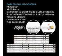 KIT 10 BARRE STRIP LED TV PHILIPS 0D50D14L-ZC14F-05 0D50D14R-ZC14F-05