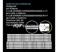 KIT 10 BARRE STRIP LED TV PHILIPS 55PUS680412, 55PUS7394,TPT550J1-QUBH84K