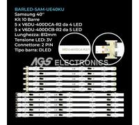 KIT 10 BARRE STRIP LED TV SAMSUNG BN96-39655A/39656A V6DU-400DCA-R2/B UA40KU6000