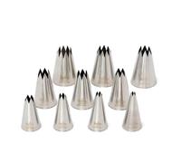 Kit 10 Beccucci cornetti stella aperta in acciaio inox misure assortite