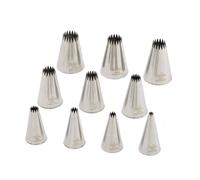 Kit 10 Beccucci cornetti stella Francese in acciaio inox misure assortite