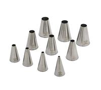 Kit 10 Beccucci cornetti tondi grandi lisci in acciaio inox misure assortite