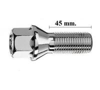 KIT 10 BULLONI RUOTA CONICI M12X1,25 LUNGHEZZA FILETTATURA 45 MM. CHIAVE DA 17