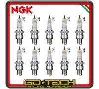 KIT 10 CANDELE NGK BR7HS a PASSO CORTO con NOTTOLINO SVITABILE 4122 ORIGINALI