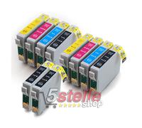 KIT 10 CARTUCCE PER EPSON STYLUS SX100 SX105 SX110 SX115 SX200 SX205 SX210 SX215