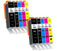 Kit 10 Cartucce PGI 580 CLI 581 XXL Per Canon Ts6350 Tr7550 Ts8350 Ts8150 Ts9150