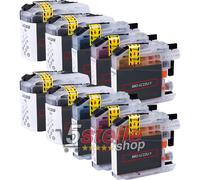 KIT 10 CARTUCCE XL LC22U PER BROTHER DCP-J785DW J925DW MFC-J985DW NERO + COLORE