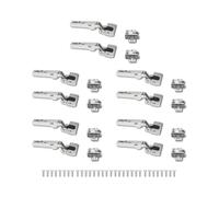 Kit 10 Cerniere più Base Regolabile e Viti - Cerniera per Ante Armadio, Cucina, Comodini e Cassettiere - Montaggio Facile e Veloce