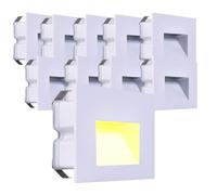 Kit 10 Faretti segnapasso da esterno lampada da muro luce cct bianco caldo bianco naturale freddo IP65 LED 5w 300 Lumen ad incasso per scatola cassetta 503 scale giardino viale gradini (Bianco)