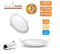 KIT 10 FARETTO LED PANNELLO SLIM 6 12 18 WATT INCASSO A MOLLA V TAC TONDO ROTOND