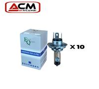 KIT 10 LAMPADINE ALOGENE H4 12V 60/55W P43T UV filter bianche