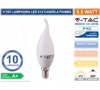 V-TAC PRO Lampadina LED Chip Samsung E14 55W Candela a Fiamma 3000K
